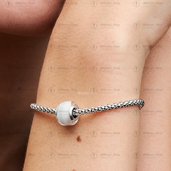 Pandora White Mini Murano Glass Charm|Pendant - Picture 2 of 2